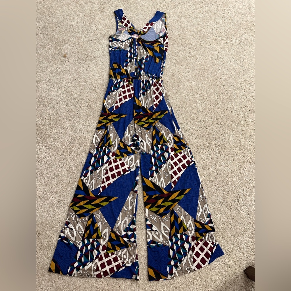 sleeveless colorful twist halter knit jumpsuit . without tag almost brand new .